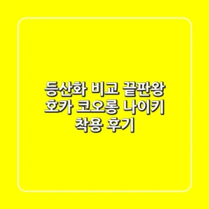 등산화 비교 끝판왕! 호카, 코오롱, 나이키 착용 후기
