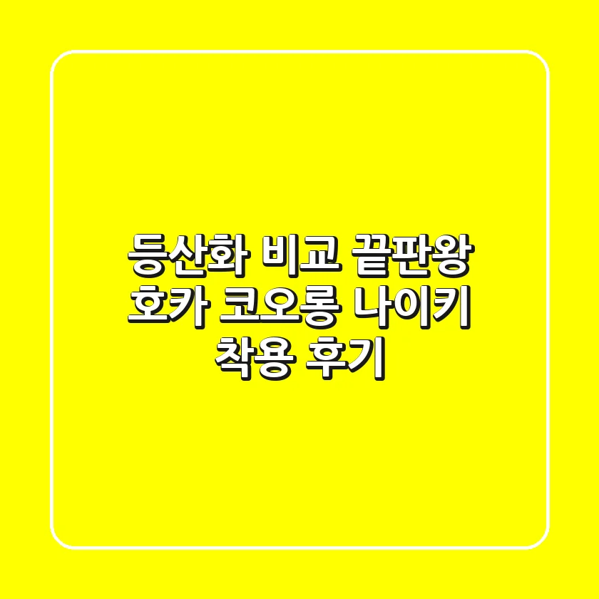 등산화 비교 끝판왕! 호카, 코오롱, 나이키 착용 후기