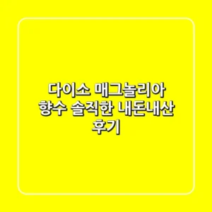 다이소 매그놀리아 향수, 솔직한 내돈내산 후기!
