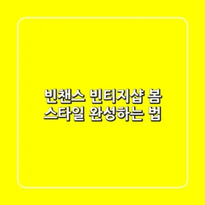 빈챈스 빈티지샵: 봄 스타일 완성하는 법