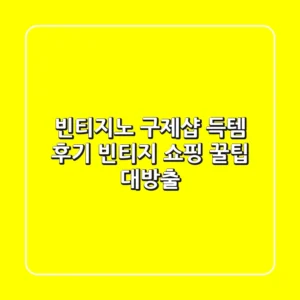 빈티지노 구제샵: 득템 후기 & 빈티지 쇼핑 꿀팁 대방출!