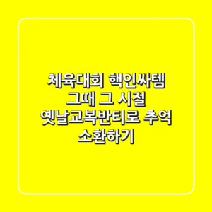 체육대회 핵인싸템! 그때 그 시절 옛날교복반티로 추억 소환하기