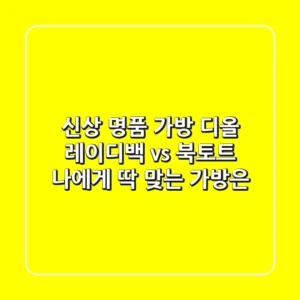 신상 명품 가방: 디올 레이디백 vs 북토트! 나에게 딱 맞는 가방은?