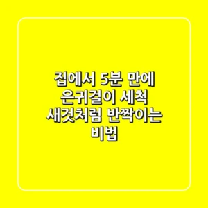 집에서 5분 만에! 은귀걸이 세척, 새것처럼 반짝이는 비법