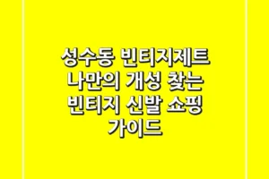 성수동 빈티지제트: 나만의 개성 찾는 빈티지 신발 쇼핑 가이드