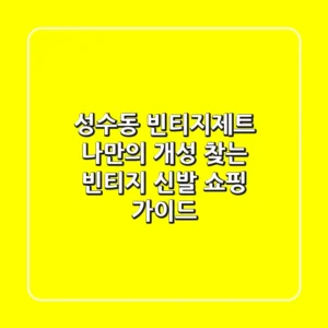 성수동 빈티지제트: 나만의 개성 찾는 빈티지 신발 쇼핑 가이드