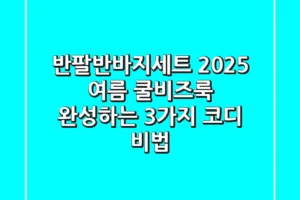 반팔반바지세트: 2025 여름, 쿨비즈룩 완성하는 3가지 코디 비법