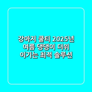 강아지 쿨티? 2025년 여름, 댕댕이 더위 이기는 최적 솔루션!