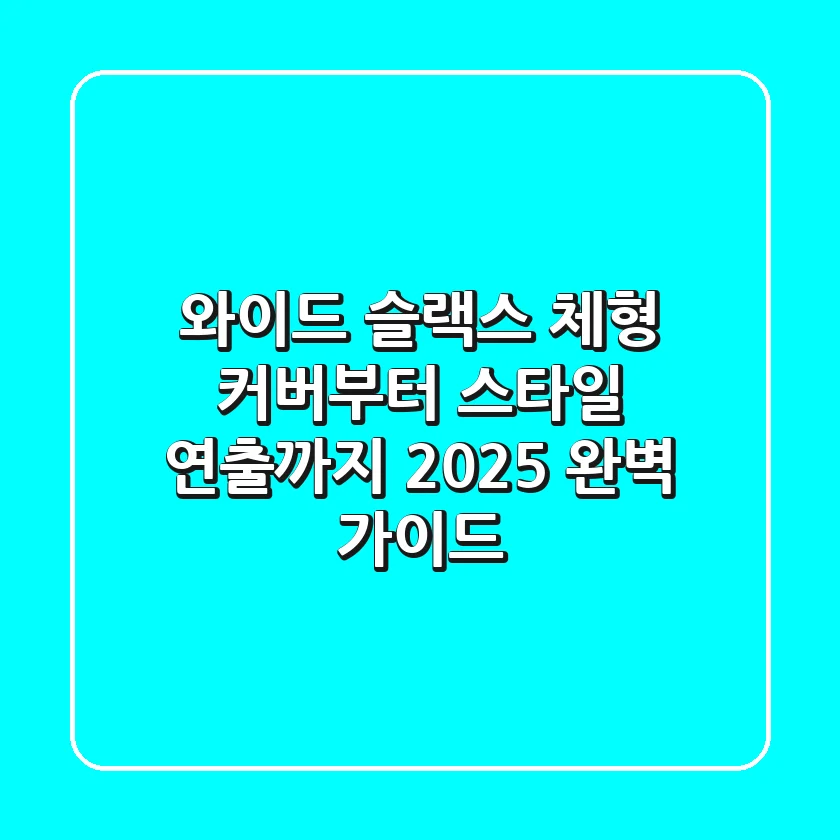와이드 슬랙스: 체형 커버부터 스타일 연출까지! 2025 완벽 가이드
