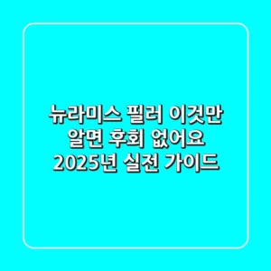 뉴라미스 필러, 이것만 알면 후회 없어요: 2025년 실전 가이드