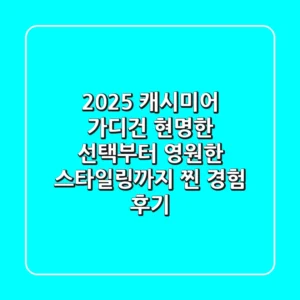 2025 캐시미어 가디건: 현명한 선택부터 영원한 스타일링까지 (찐 경험 후기)