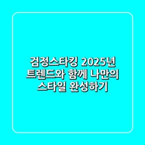검정스타킹, 2025년 트렌드와 함께 나만의 스타일 완성하기
