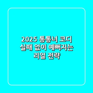2025 통통녀 코디, 실패 없이 예뻐지는 리얼 전략