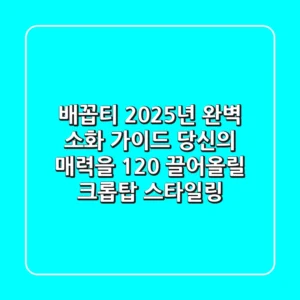 배꼽티, 2025년 완벽 소화 가이드: 당신의 매력을 120% 끌어올릴 크롭탑 스타일링