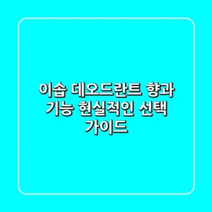 이솝 데오드란트, 향과 기능 현실적인 선택 가이드