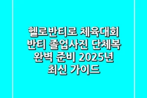 헬로반티로 체육대회 반티, 졸업사진 단체복 완벽 준비 2025년 최신 가이드