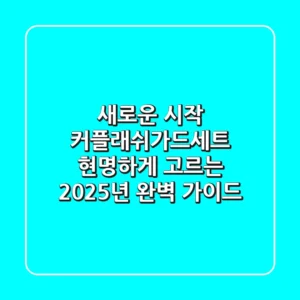 새로운 시작, 커플래쉬가드세트 현명하게 고르는 2025년 완벽 가이드