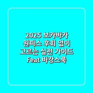 2025 보카바카 원피스, 후회 없이 고르는 실전 가이드 (Feat. 바캉스룩)