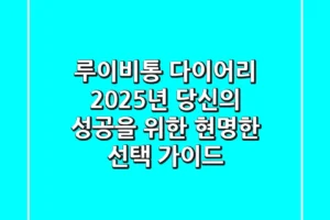루이비통 다이어리, 2025년 당신의 성공을 위한 현명한 선택 가이드