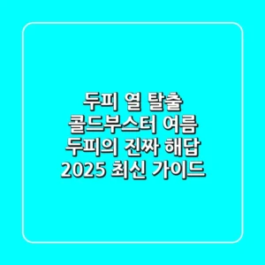 두피 열 탈출! 콜드부스터, 여름 두피의 진짜 해답 (2025 최신 가이드)