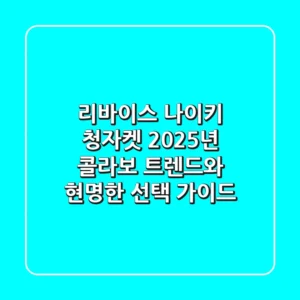 리바이스 나이키 청자켓: 2025년 콜라보 트렌드와 현명한 선택 가이드