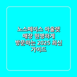 노스페이스 아울렛 매장 현명하게 방문하는 2025 최신 가이드
