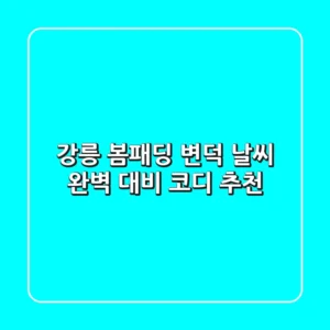 강릉 봄패딩: 변덕 날씨 완벽 대비 코디 & 추천