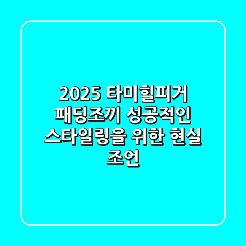2025 타미힐피거 패딩조끼: 성공적인 스타일링을 위한 현실 조언