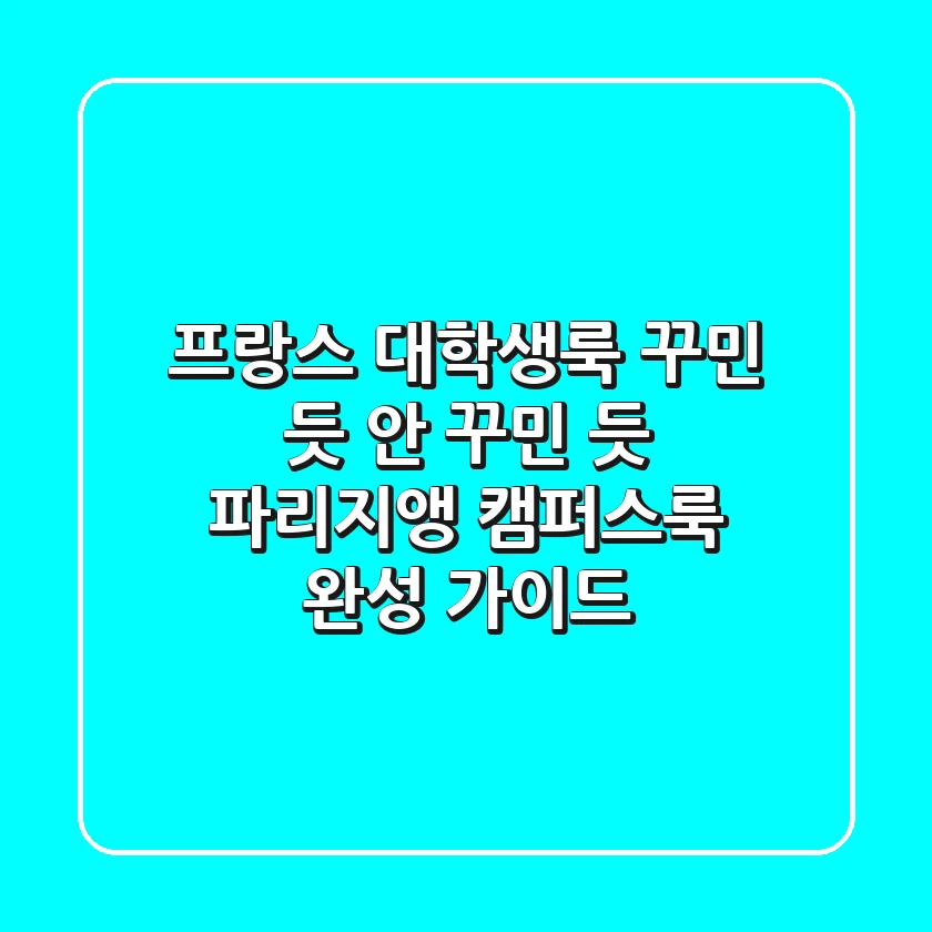 프랑스 대학생룩: 꾸민 듯 안 꾸민 듯, 파리지앵 캠퍼스룩 완성 가이드