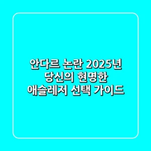 안다르 논란, 2025년 당신의 현명한 애슬레저 선택 가이드