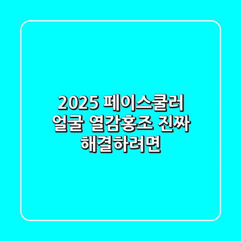 2025 페이스쿨러, 얼굴 열감·홍조 진짜 해결하려면?
