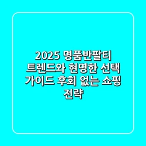 2025 명품반팔티 트렌드와 현명한 선택 가이드: 후회 없는 쇼핑 전략