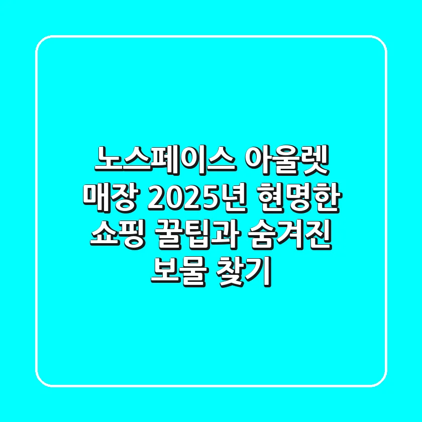 노스페이스 아울렛 매장, 2025년 현명한 쇼핑 꿀팁과 숨겨진 보물 찾기