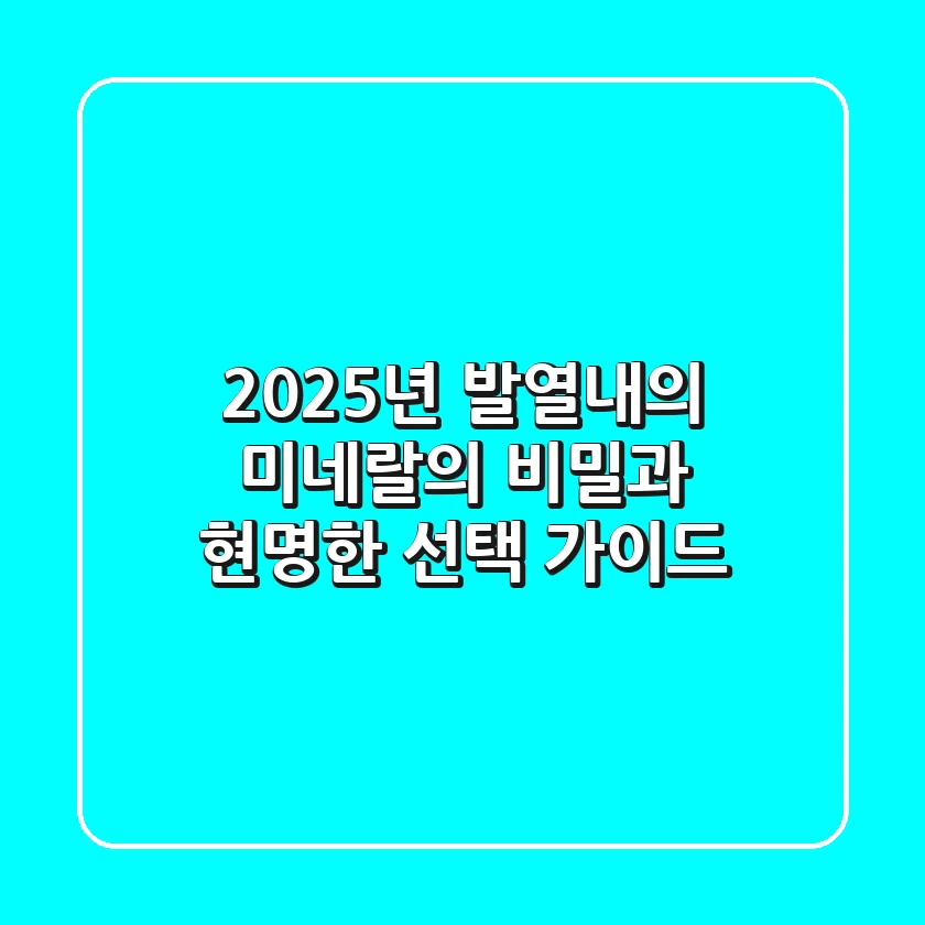 2025년, 발열내의 미네랄의 비밀과 현명한 선택 가이드