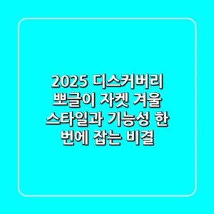 2025 디스커버리 뽀글이 자켓: 겨울 스타일과 기능성, 한 번에 잡는 비결