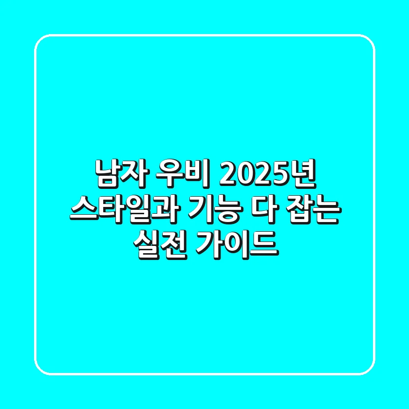 남자 우비, 2025년 스타일과 기능 다 잡는 실전 가이드