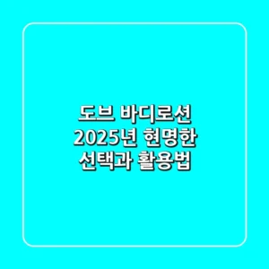 도브 바디로션, 2025년 현명한 선택과 활용법