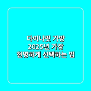 다이나핏 가방, 2025년 가장 현명하게 선택하는 법