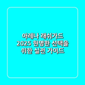 아레나 래쉬가드, 2025 현명한 선택을 위한 실전 가이드
