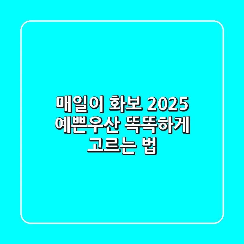 매일이 화보! 2025 예쁜우산 똑똑하게 고르는 법