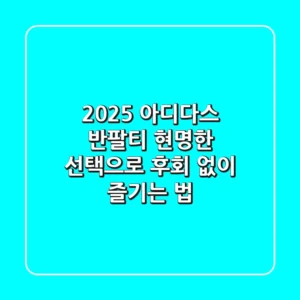 2025 아디다스 반팔티: 현명한 선택으로 후회 없이 즐기는 법