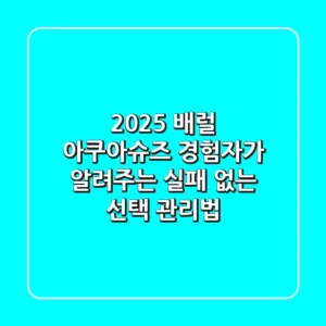 2025 배럴 아쿠아슈즈: 경험자가 알려주는 실패 없는 선택 & 관리법